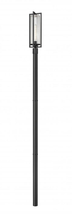 1 Light Outdoor Post Mounted Fixture | 5013PHBR-5009P96-BK