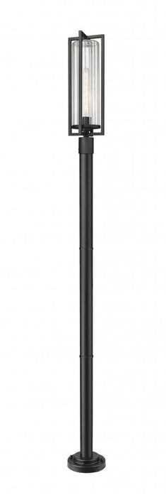 1 Light Outdoor Post Mounted Fixture | 5013PHBR-5012P-BK