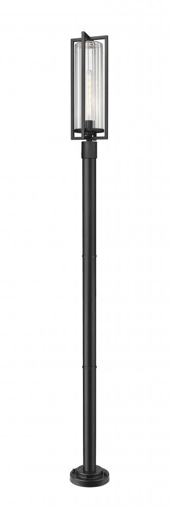 1 Light Outdoor Post Mounted Fixture | 5013PHBR-5012P-BK