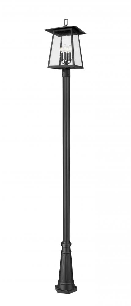 4 Light Outdoor Post Mounted Fixture | 5015PHBR-5011P-BK