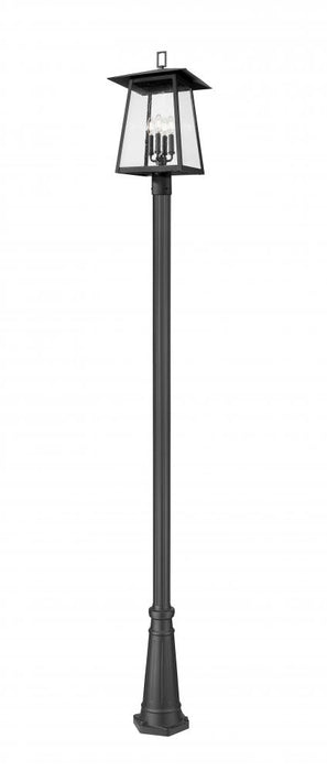4 Light Outdoor Post Mounted Fixture | 5015PHBR-519P-BK