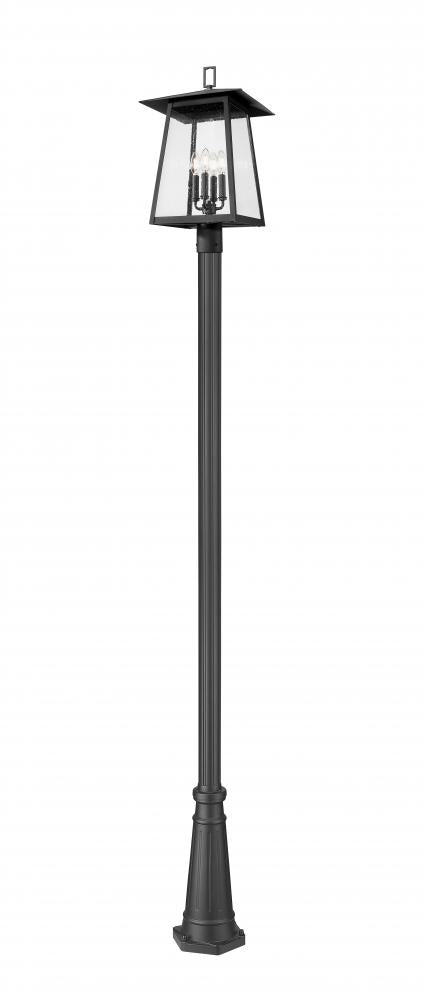 4 Light Outdoor Post Mounted Fixture | 5015PHBR-519P-BK