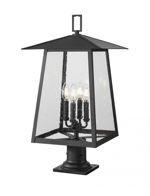 4 Light Outdoor Pier Mounted Fixture | 5015PHBR-533PM-BK