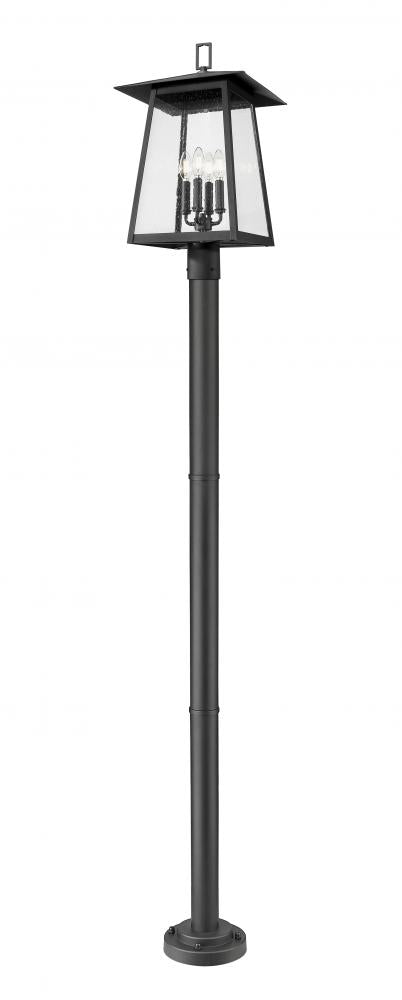 4 Light Outdoor Post Mounted Fixture | 5015PHBR-567P-BK