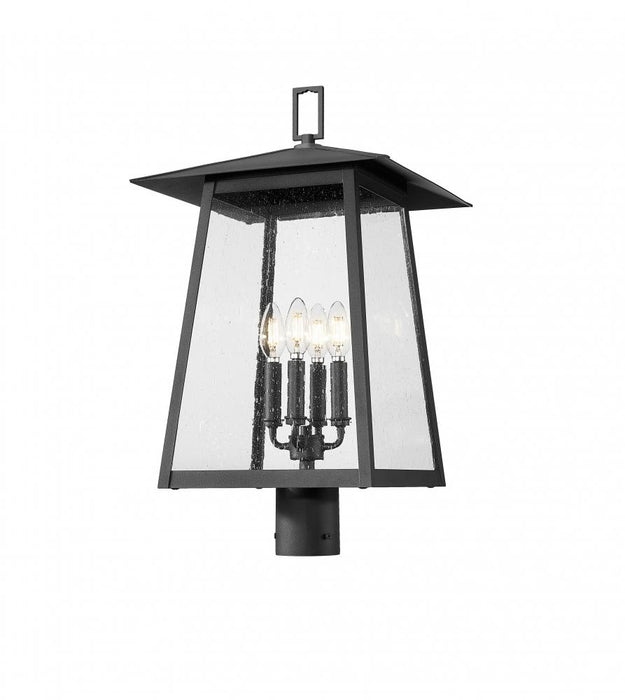 4 Light Outdoor Post Mount Fixture | 5015PHBR-BK