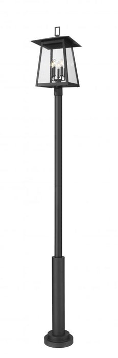 5 Light Outdoor Post Mounted Fixture | 5015PHXLR-5010P-BK