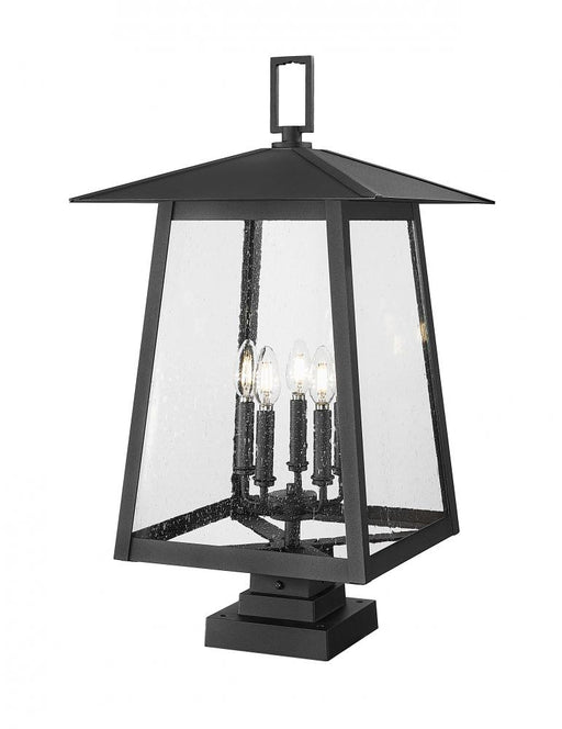 5 Light Outdoor Pier Mounted Fixture | 5015PHXLS-SQPM-BK