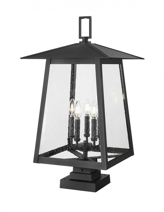 5 Light Outdoor Pier Mounted Fixture | 5015PHXLS-SQPM-BK
