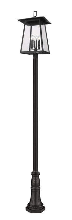 6 Light Outdoor Post Mounted Fixture | 5015PHXXLR-518P-BK