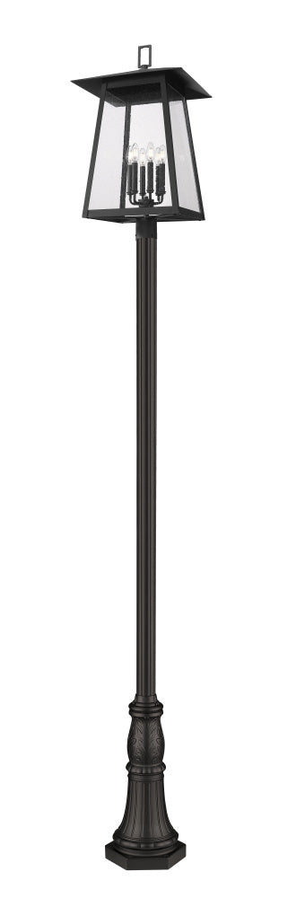 6 Light Outdoor Post Mounted Fixture | 5015PHXXLR-518P-BK