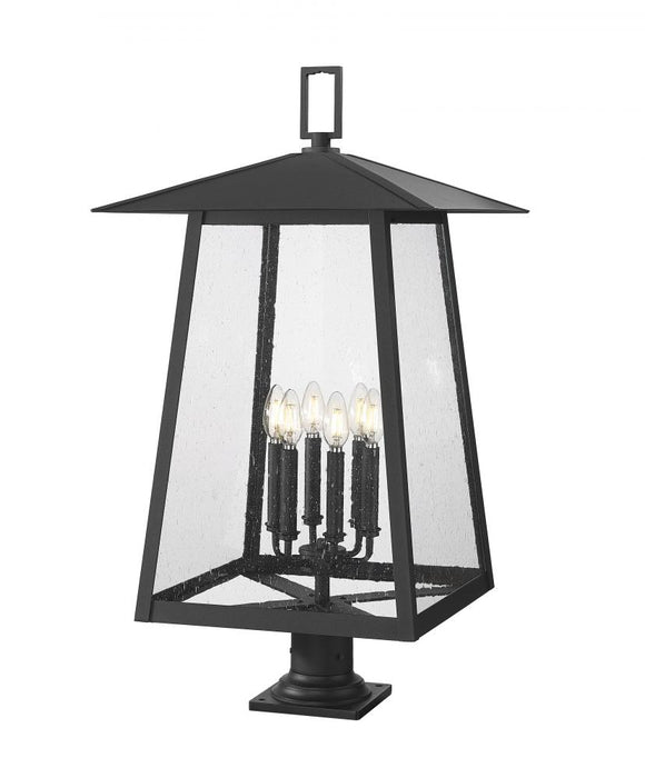 6 Light Outdoor Pier Mounted Fixture | 5015PHXXLR-533PM-BK