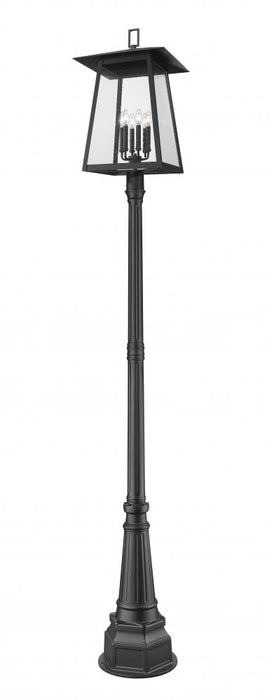 6 Light Outdoor Post Mounted Fixture | 5015PHXXLR-564P-BK