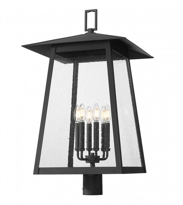 6 Light Outdoor Post Mount Fixture | 5015PHXXLR-BK