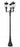 4 Light Outdoor Post Mounted Fixture | 5016PHBR-3-564P-BK