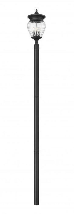 4 Light Outdoor Post Mounted Fixture | 5016PHBR-5009P96-BK