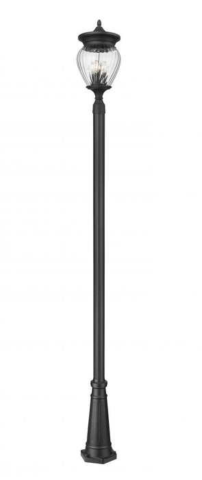 4 Light Outdoor Post Mounted Fixture | 5016PHBR-5011P-BK