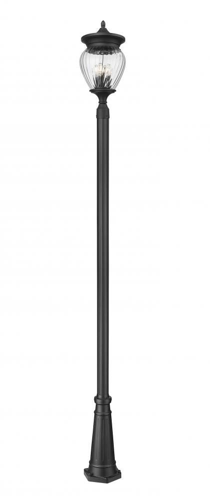 4 Light Outdoor Post Mounted Fixture | 5016PHBR-5011P-BK