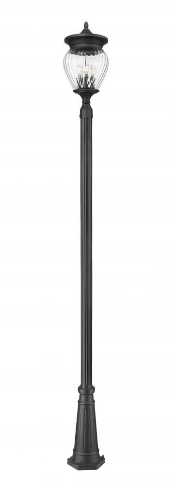 4 Light Outdoor Post Mounted Fixture | 5016PHBR-519P-BK