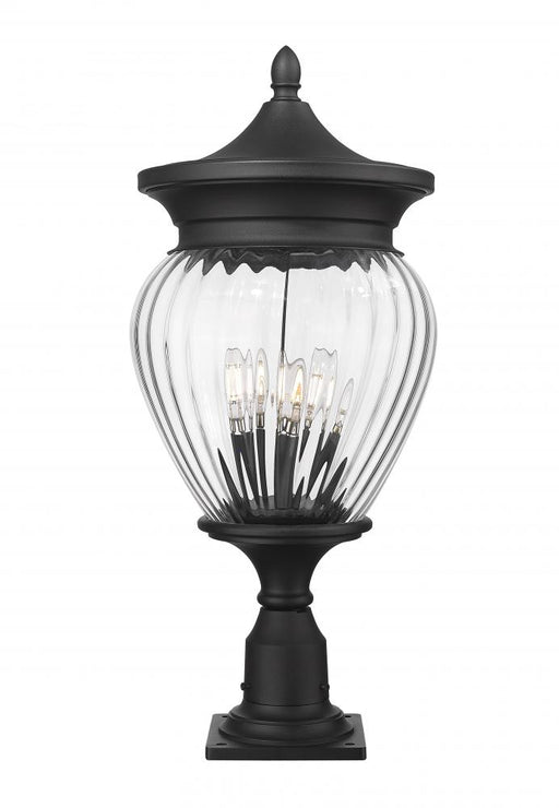 4 Light Outdoor Pier Mounted Fixture | 5016PHBR-533PM-BK