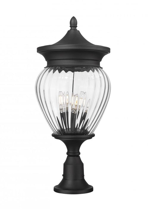 4 Light Outdoor Pier Mounted Fixture | 5016PHBR-553PM-BK