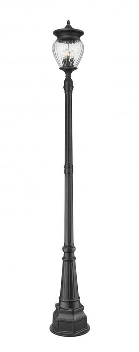 4 Light Outdoor Post Mounted Fixture | 5016PHBR-564P-BK