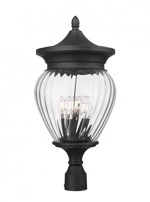 4 Light Outdoor Post Mount Fixture | 5016PHBR-BK
