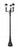 3 Light Outdoor Post Mounted Fixture | 5016PHMR-3-564P-BK