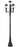 3 Light Outdoor Post Mounted Fixture | 5016PHMR-4-564P-BK