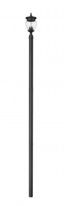 3 Light Outdoor Post Mounted Fixture | 5016PHMR-5009P120-BK