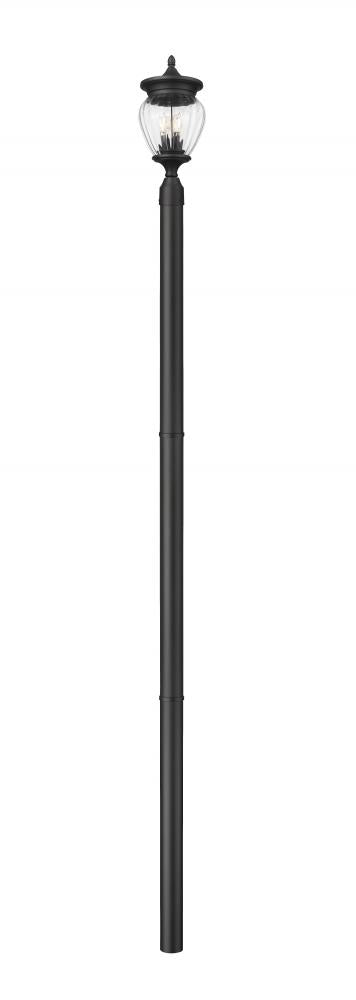 3 Light Outdoor Post Mounted Fixture | 5016PHMR-5009P96-BK
