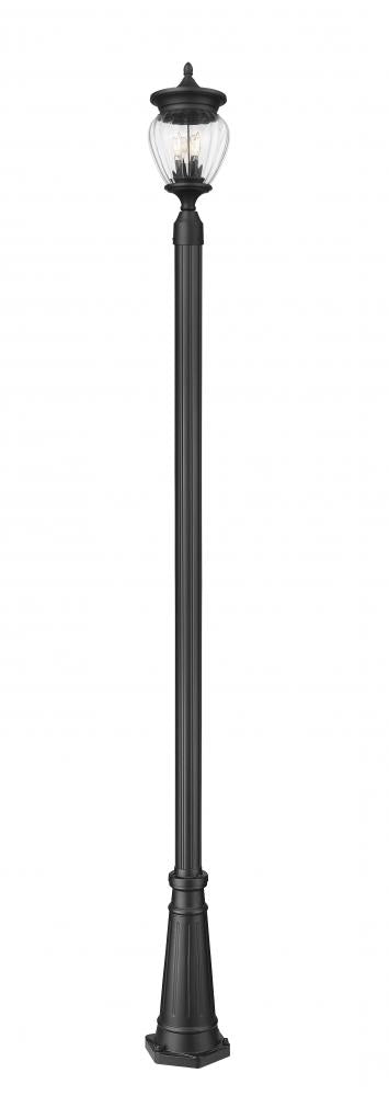 3 Light Outdoor Post Mounted Fixture | 5016PHMR-5011P-BK