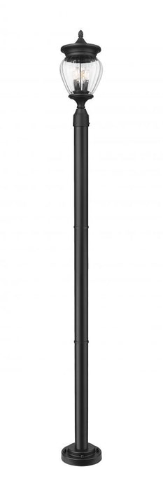 3 Light Outdoor Post Mounted Fixture | 5016PHMR-5012P-BK