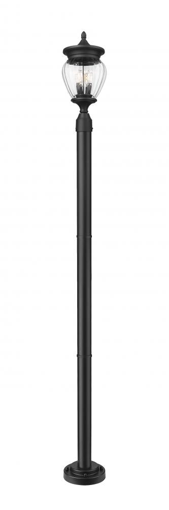 3 Light Outdoor Post Mounted Fixture | 5016PHMR-5012P-BK