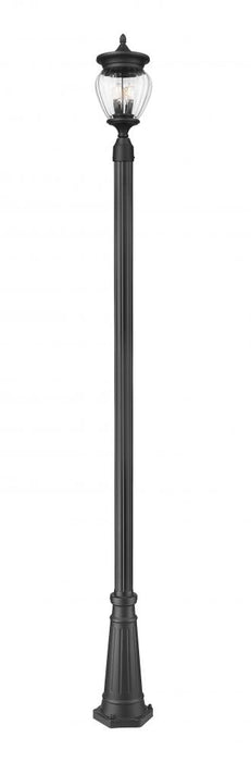 3 Light Outdoor Post Mounted Fixture | 5016PHMR-519P-BK