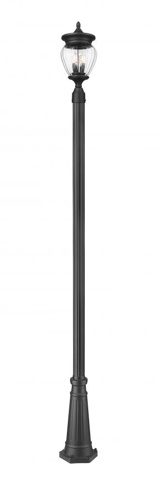 3 Light Outdoor Post Mounted Fixture | 5016PHMR-519P-BK