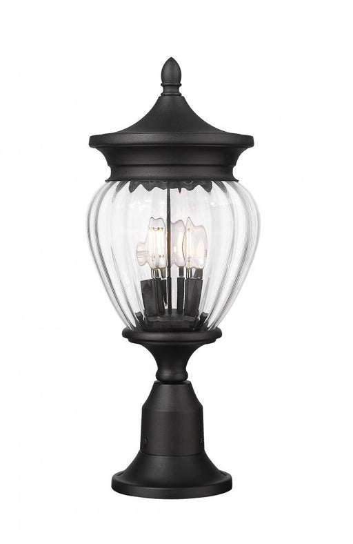 3 Light Outdoor Pier Mounted Fixture | 5016PHMR-553PM-BK