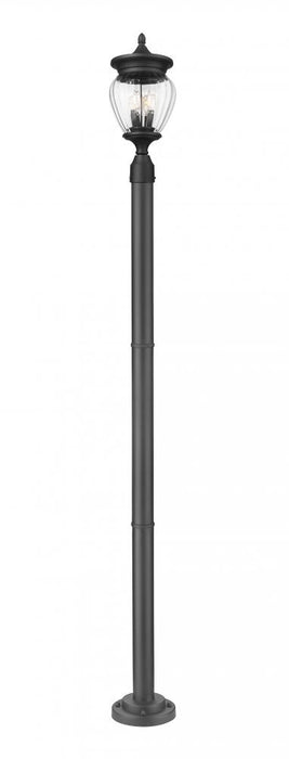 3 Light Outdoor Post Mounted Fixture | 5016PHMR-567P-BK