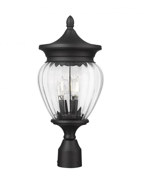 3 Light Outdoor Post Mount Fixture | 5016PHMR-BK