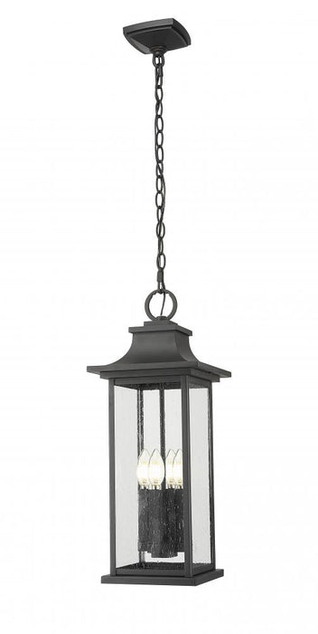 4 Light Outdoor Chain Mount Ceiling Fixture | 5017CHB-BK