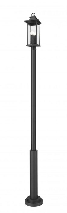 4 Light Outdoor Post Mounted Fixture | 5017PHBR-5010P-BK