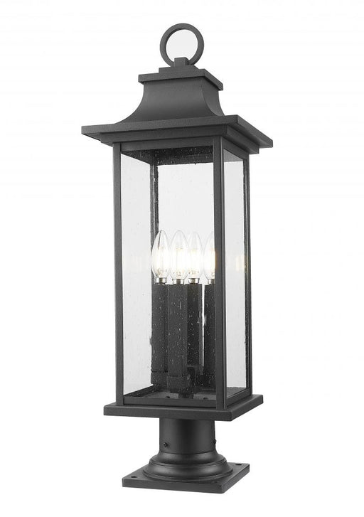 4 Light Outdoor Pier Mounted Fixture | 5017PHBR-533PM-BK