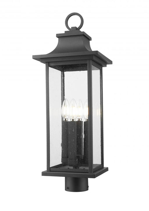 4 Light Outdoor Post Mount Fixture | 5017PHBR-BK