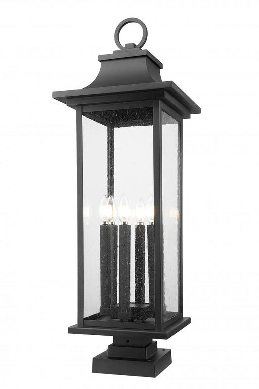 6 Light Outdoor Pier Mounted Fixture | 5017PHXLS-SQPM-BK