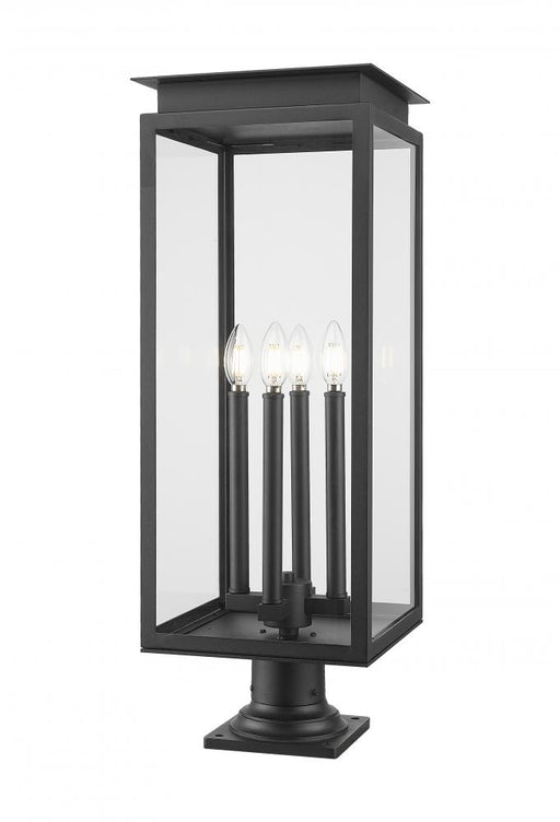 4 Light Outdoor Pier Mounted Fixture | 5018PHBR-533PM-BK