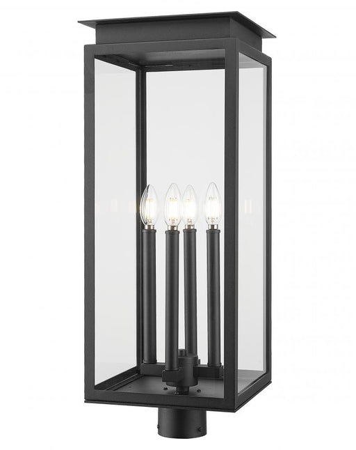 4 Light Outdoor Post Mount Fixture | 5018PHBR-BK