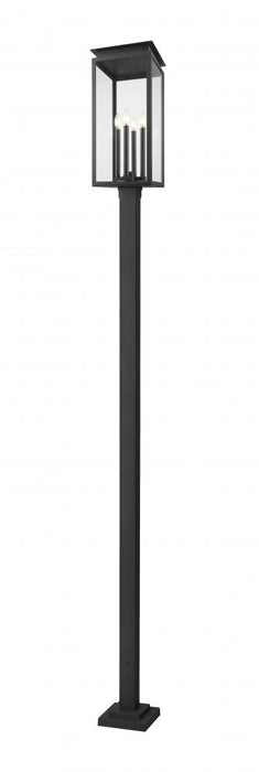 4 Light Outdoor Post Mounted Fixture | 5018PHBS-536P-BK