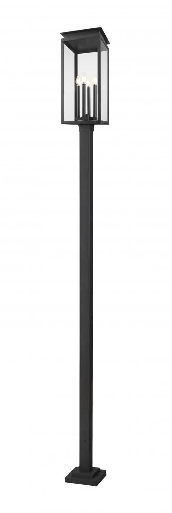 4 Light Outdoor Post Mounted Fixture | 5018PHBS-536P-BK