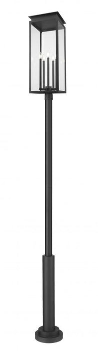 5 Light Outdoor Post Mounted Fixture | 5018PHXLR-5010P-BK