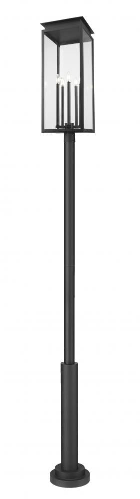 5 Light Outdoor Post Mounted Fixture | 5018PHXLR-5010P-BK