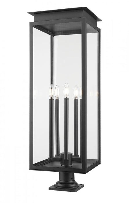 5 Light Outdoor Pier Mounted Fixture | 5018PHXLR-533PM-BK